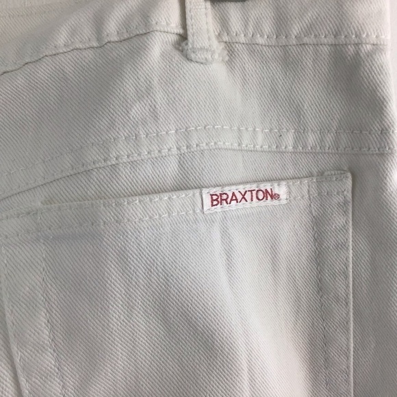 White straight leg Braxton 5 Pocket with Logo Stretch Jeans SIze 14. - Picture 6 of 10